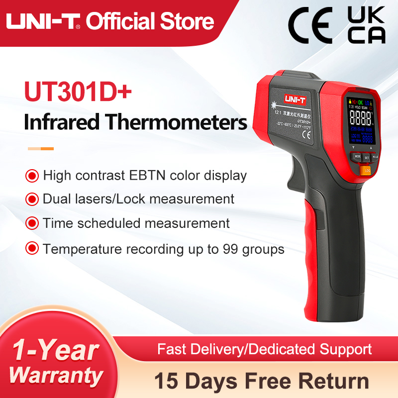 Industrial Laser Gun - UNI-T Digital Infrared Thermometer UT303D+ Industrial