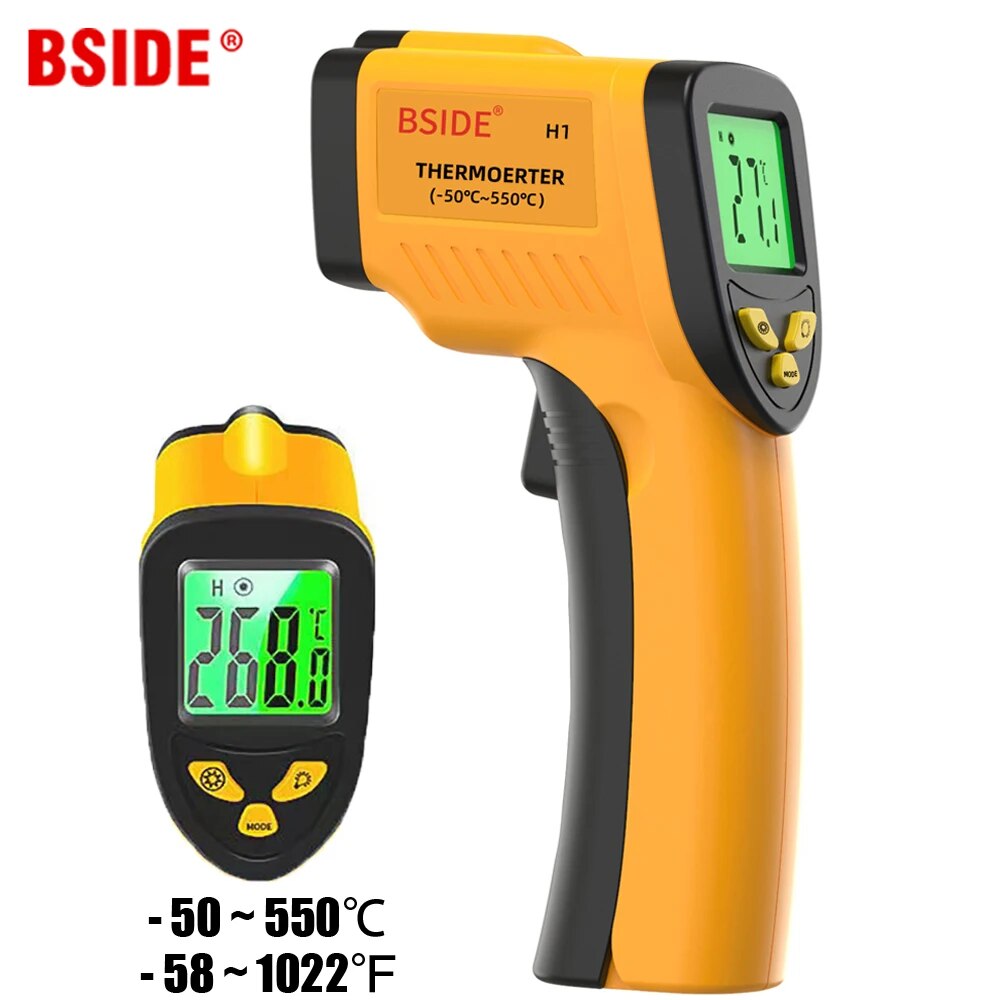 Industrial Laser Gun - Digital Infrared Thermometer -50-550C Non-Contact Digital