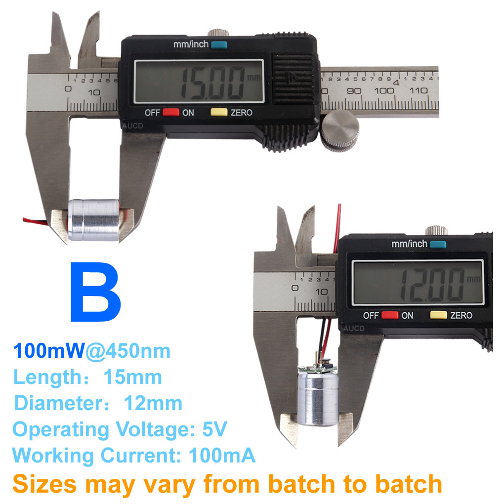 Φ12x15mm DC 5V Red-100mW Green - đánh giá và giá Diode Laser Module