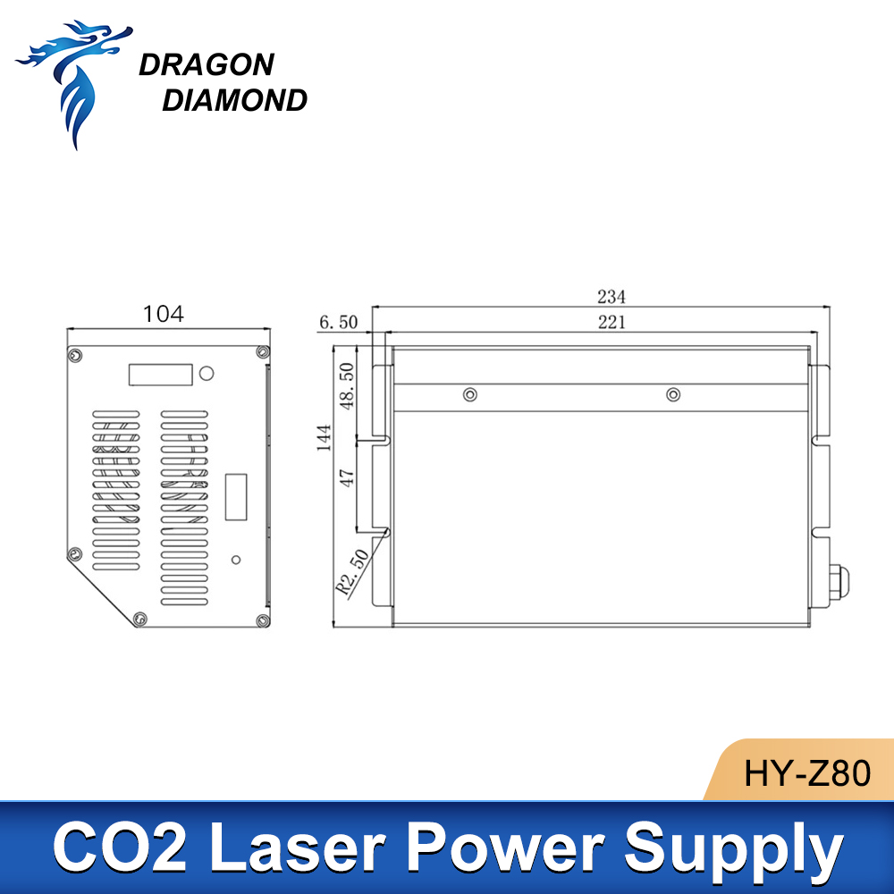 Dragon Diamond HY-Z80 Co2 Lase - đánh giá và giá Laser Power Supply 60W