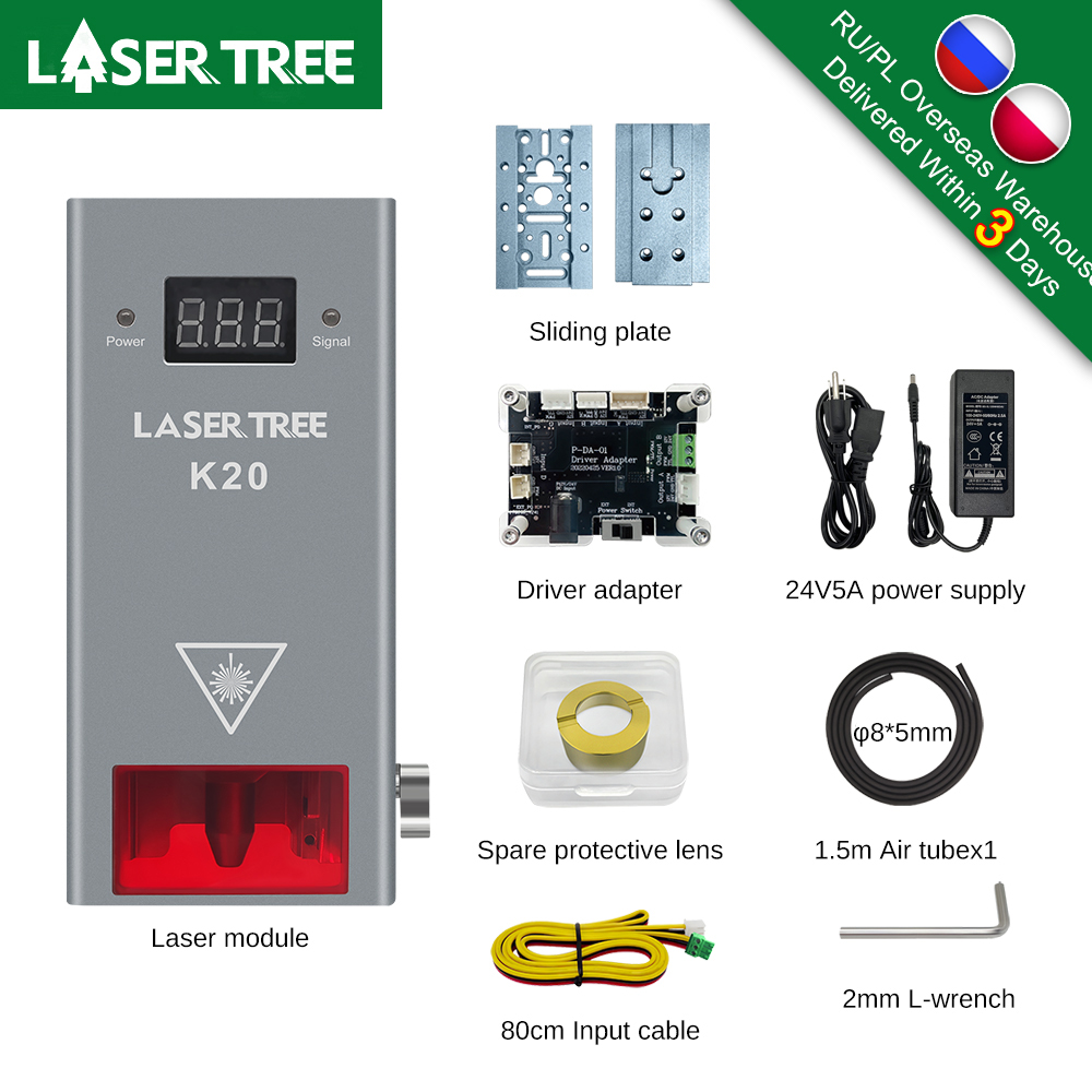 LASER TREE 20W 10W 5W Optical  - đánh giá và giá Metal Laser Cutter Head