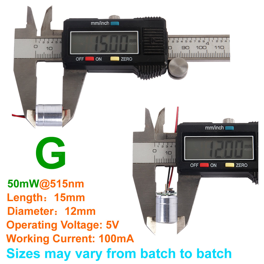 Diameter 12x15mm DC5V Green 60 - đánh giá và giá Diode Laser Module